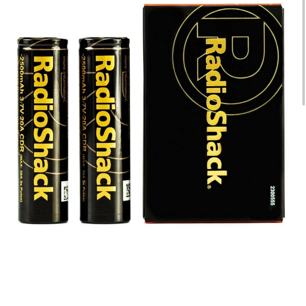 RADIOSHACK INR 18650 15A 3000 MAH BATTERY - $8 ea. or 3 for $20